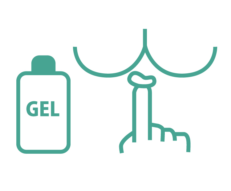 Apply an appropriate amount of the lubricant to De-nice or on the anus